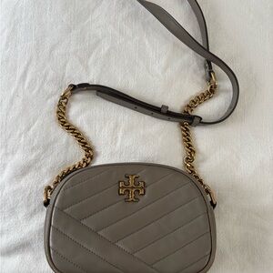 Tory Burch Gray Quilted Crossbody Bag